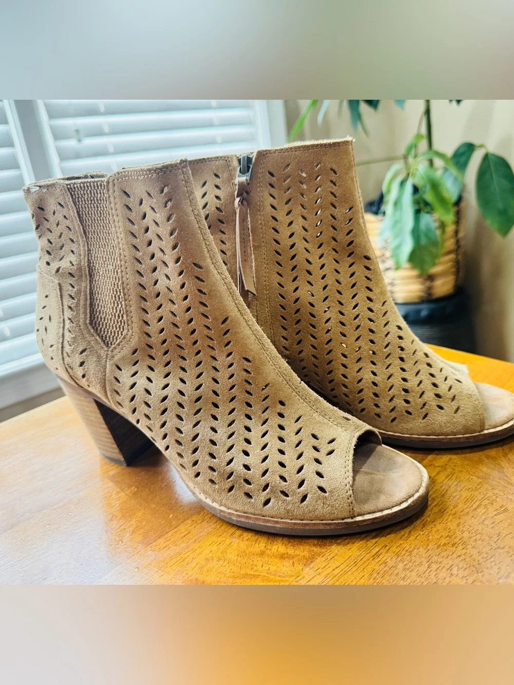 Toms Majorca Perforated Suede Bootie Size 9